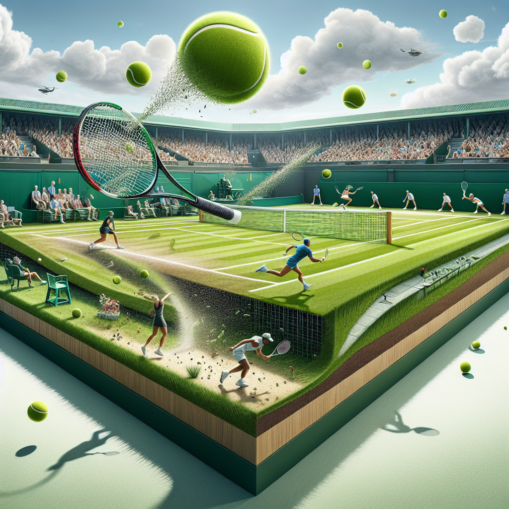 Como o piso de grama influencia o estilo de jogo em Wimbledon