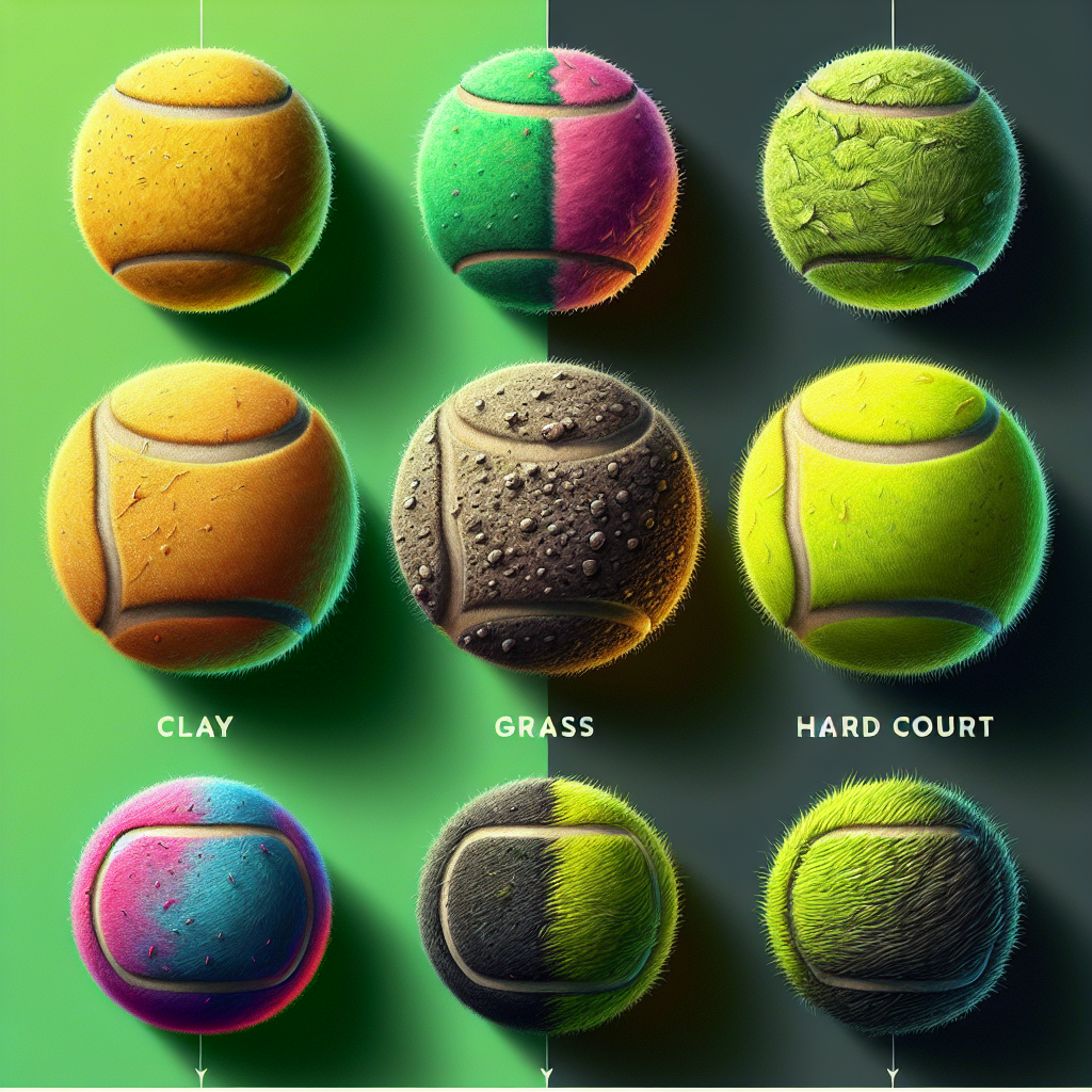 Como as bolas de tênis mudam de acordo com o piso (saibro, grama e hard)